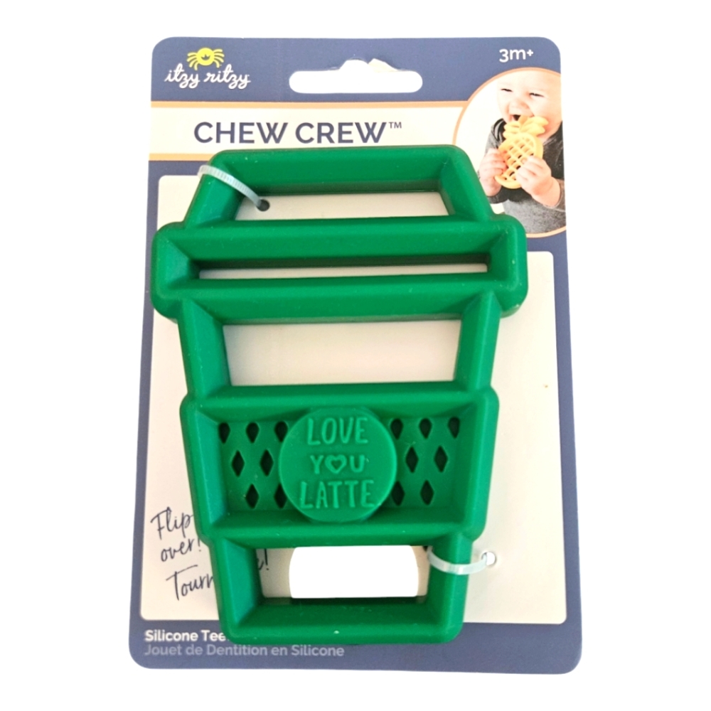 NEW Itzy Ritzy Silicone Baby Teether Toy BPA Free Latte Cup Shower Gift